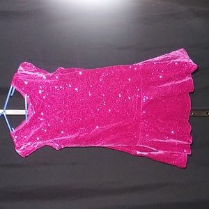 Place 89 Girls Large 10/12 Pink Fuchsia Sequence Dress